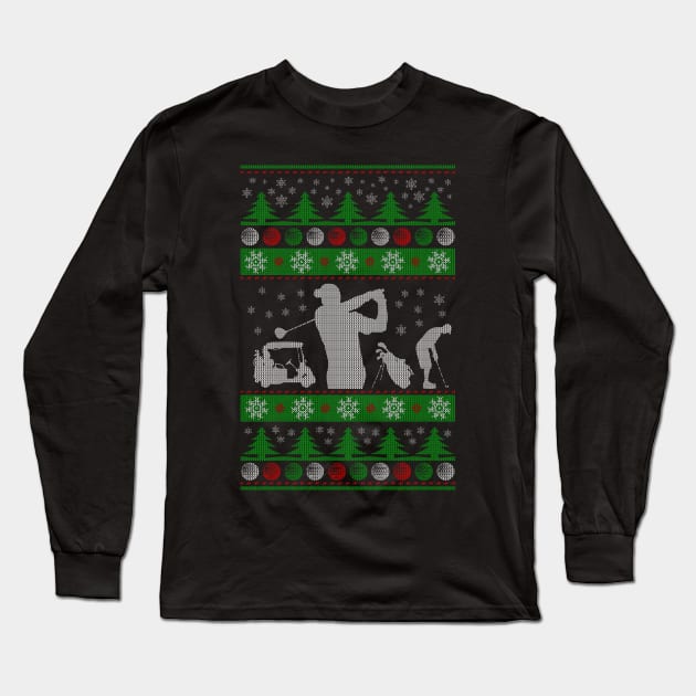 Golf Christmas Ugly Long Sleeve T-Shirt by golf365